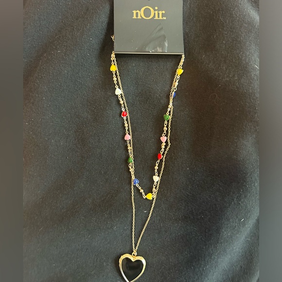 Beautiful golden chain with an open heart and choker/heart-shaped applications - Picture 3 of 6